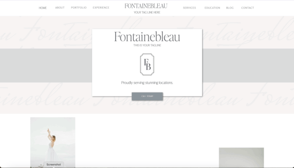 Fontainebleau Home Page Hero Section